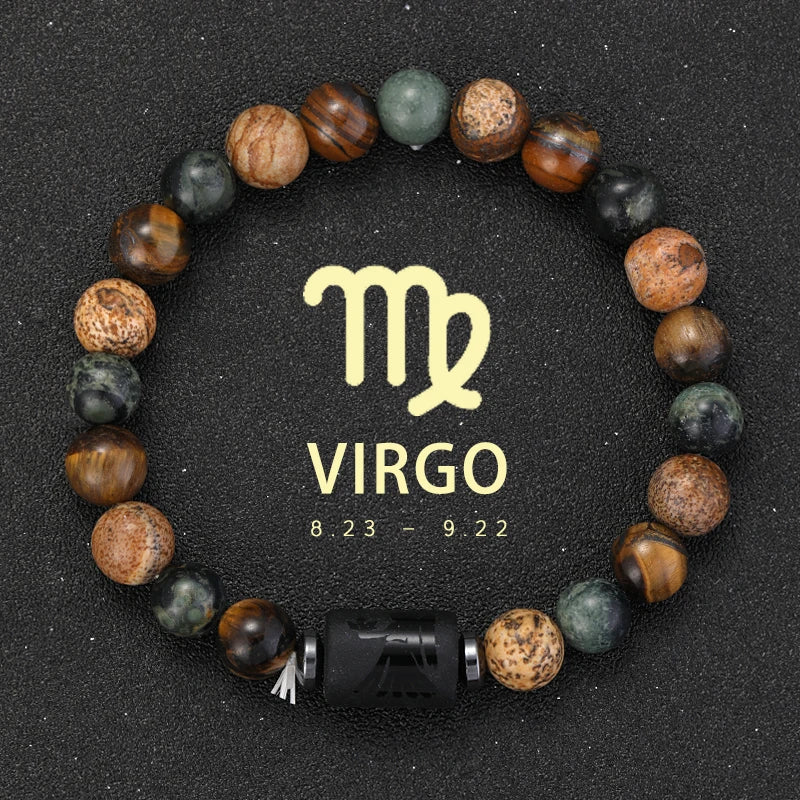 12 zodiac signs Bracelets Capricorn Taurus Cancer Virgo Pisces Bracelets Ladies Men Couples Friendship Jewelry Gift Bracelets
