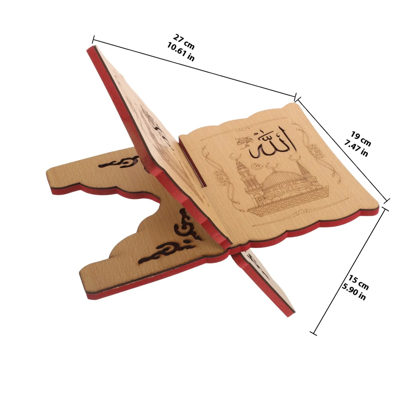 Wood Quran Stand Detachable Reading Holder Multifunction Book Rack for Home School Desk Elegant Wooden Book Storage Reading
