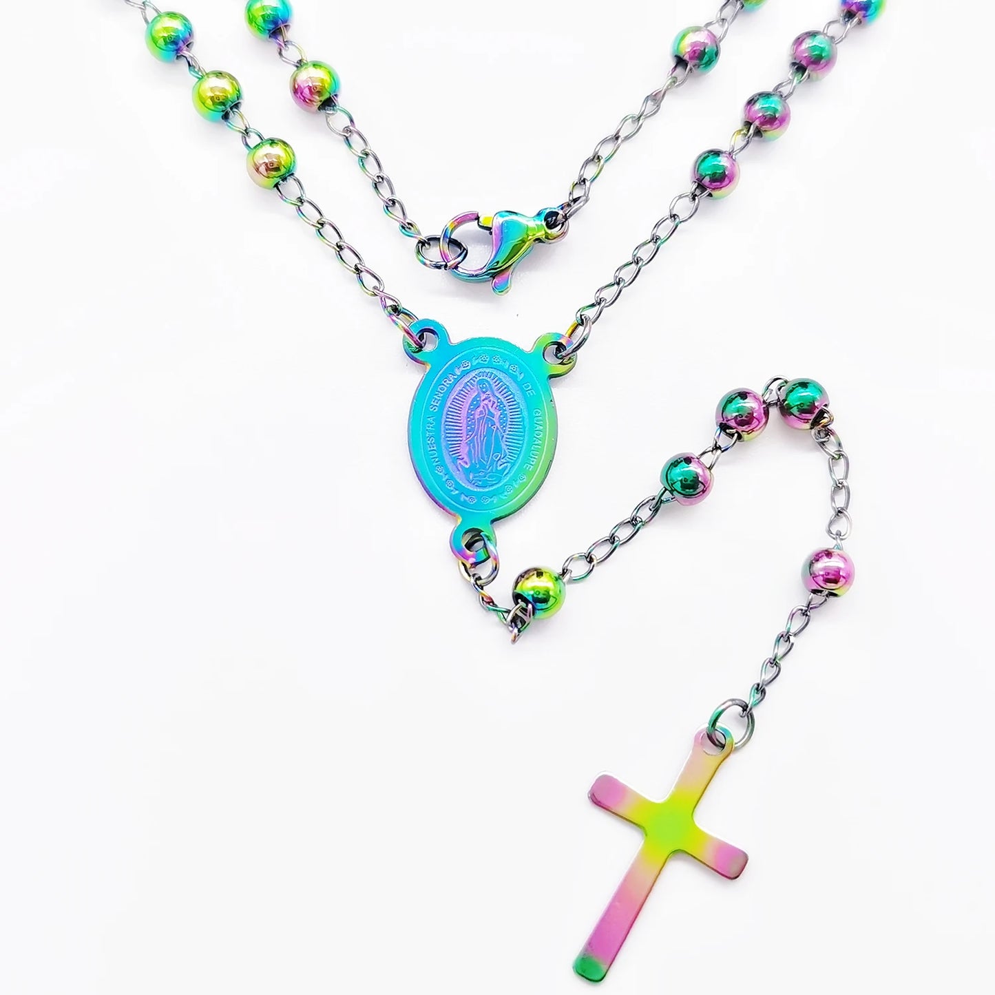 New Jesus Stainless Steel Cross Rosary Christian Catholic Religious Chain Characteristic Style Men And Women Jewelry
