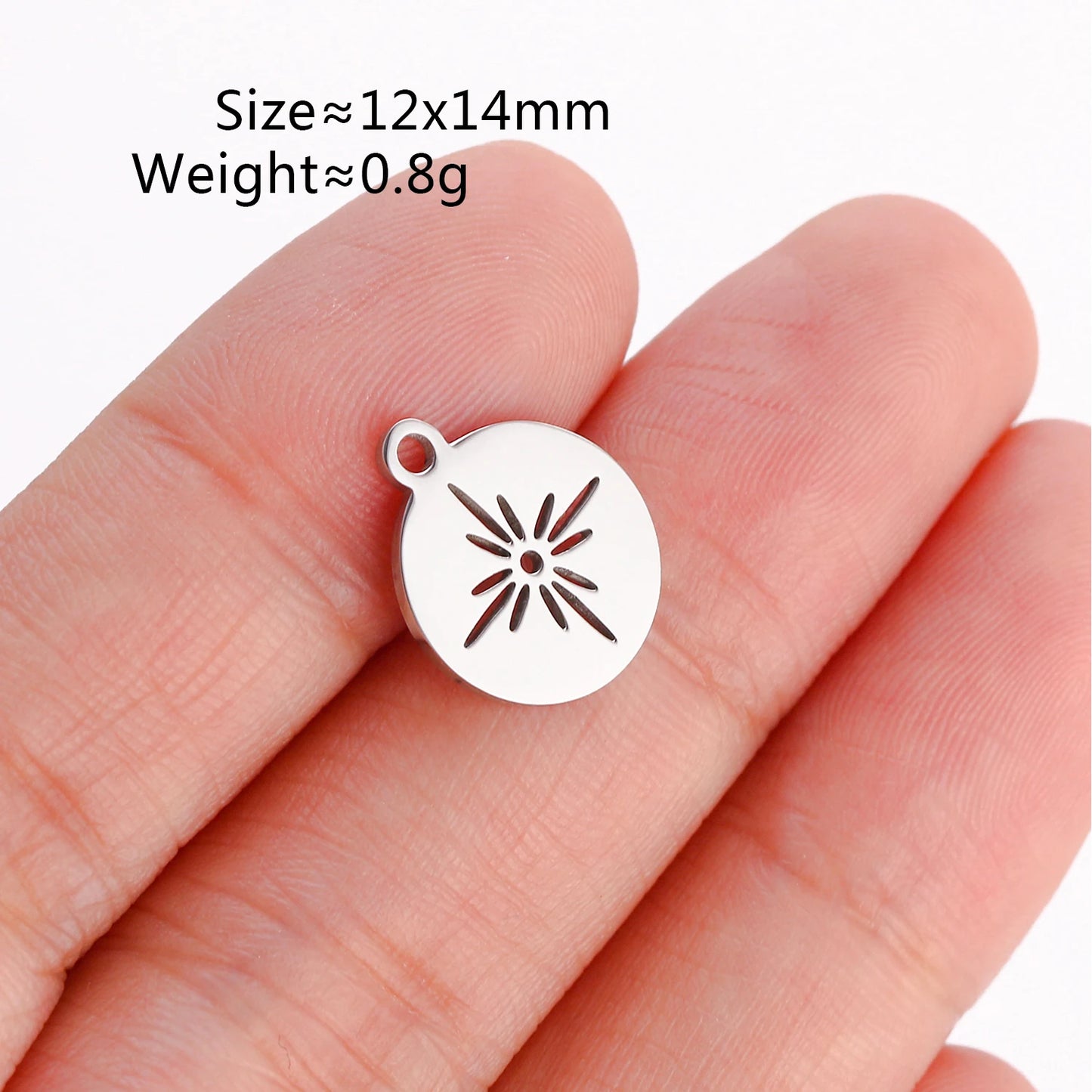 5Pcs Stainless Steel Moon&Sun&Star Charm Jewelry Making Accessories Supplies DIY Necklace Bracelet Celestial Pendants Findings