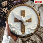 Christian Metal Wall Art 8 Inch Round Spiritual Dove Cross Plaque Religious Home Decor Gold Church Gift with Hanging Hardware