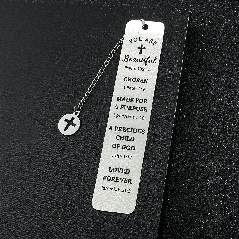 Stainless Steel Bible Bookmark Pray Cross Believer Bookmark High Quality Reading Tool Stationery for Men Women Festival Gifts