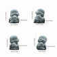 §Embracing Animal Monk Statue, Resin, Stone Zen Garden Decoration, Serene Smiling Sculpture