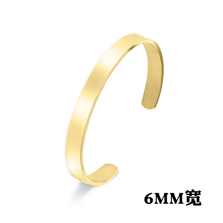 New Classic Simple Men Bracelet Open Adjustable Glossy Stainless Steel Bracelet BR1133