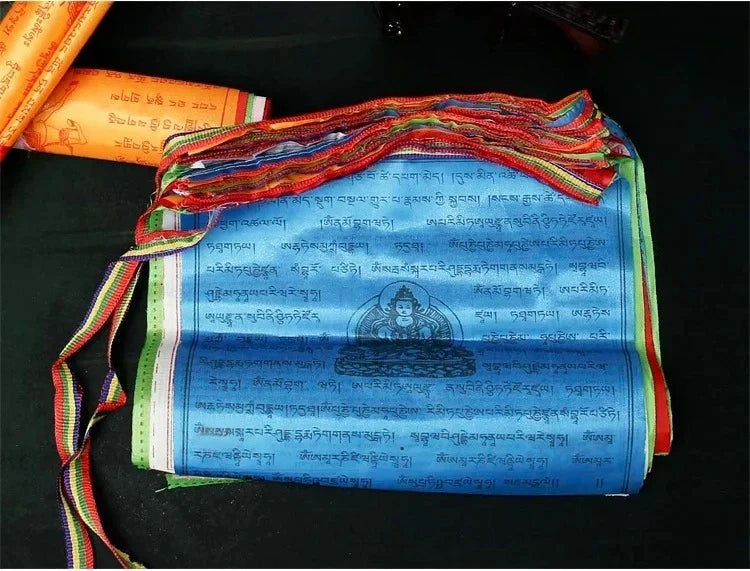 Tibetan Buddhism Satin Prayer Flags 5 Color Prayer Flags Xizang Longda Prayer Flag Decor Pray for Happiness Health Fengma Flag