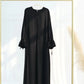 Eid Muslim Dress for Women Abaya Bow Jalabiya Ramadan Lace Up Vestidos Largos Islam Arab Long Robe Morocco Dubai Kaftan 2025