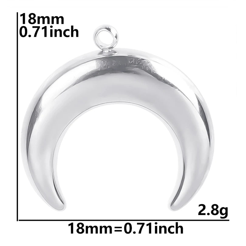 100% Stainless Steel Moon Pendants For Jewelry Making Supplies Various Luna Animal Wings Sun Star Eye Charms In Bulk Accessories