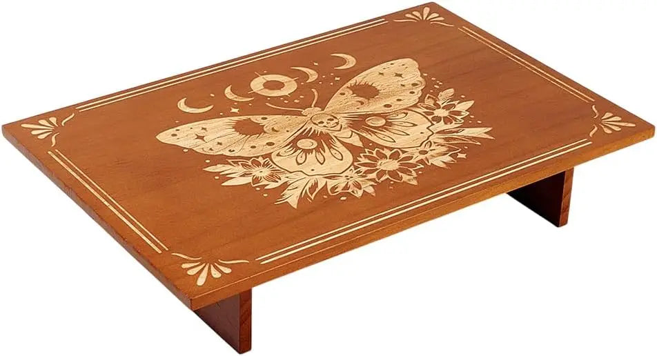 Butterfly Phases Altar Table 12 x 7.8 inch Wooden Table Altar Wood Wiccan Tables Buddhist Shrine Butterfly Tables