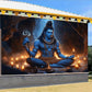 Lord Shiva Wall Tapestry Meditation Cave Poster Hindu God Decor Trishul Energy Art Wall Hanging Yoga Temple Altar Room Gift