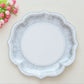 8pcs Chinese Blue White Porcelain Plate Party Decoration Plate Retro Wave Edge Plate Holiday Cake Plate Disposable Paper Plate