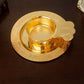 HTISOK Premium Gold-Tone Orthodox Eucharist Set: Communion Disc & Spoon, Engraved Liturgical Vessels for Church Use and Devotion