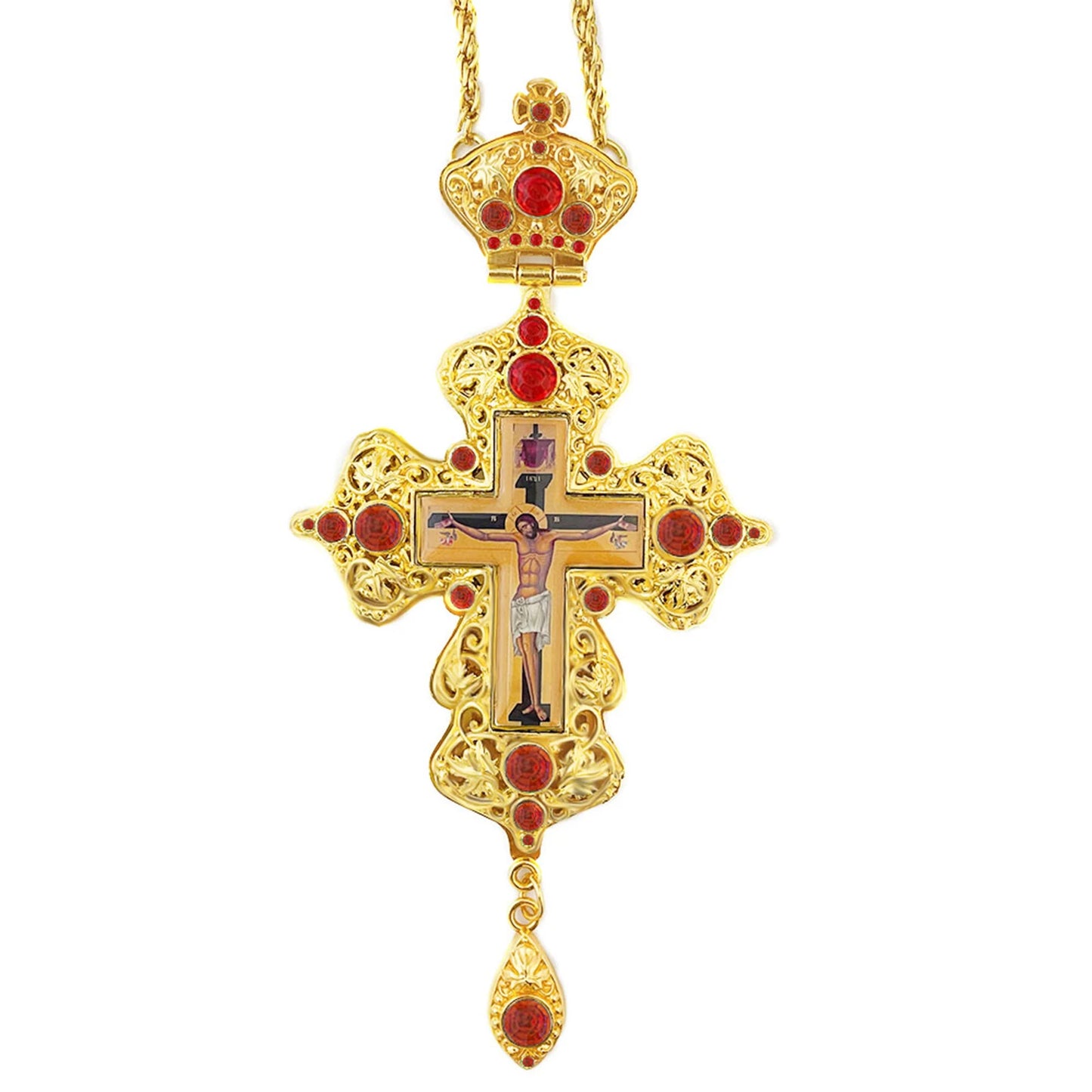 Orthodox Cross Pendant with Chain Orthodox Jesus Pendant Priest Blessing Cross Pendant Gift for Believers Baptism Worship