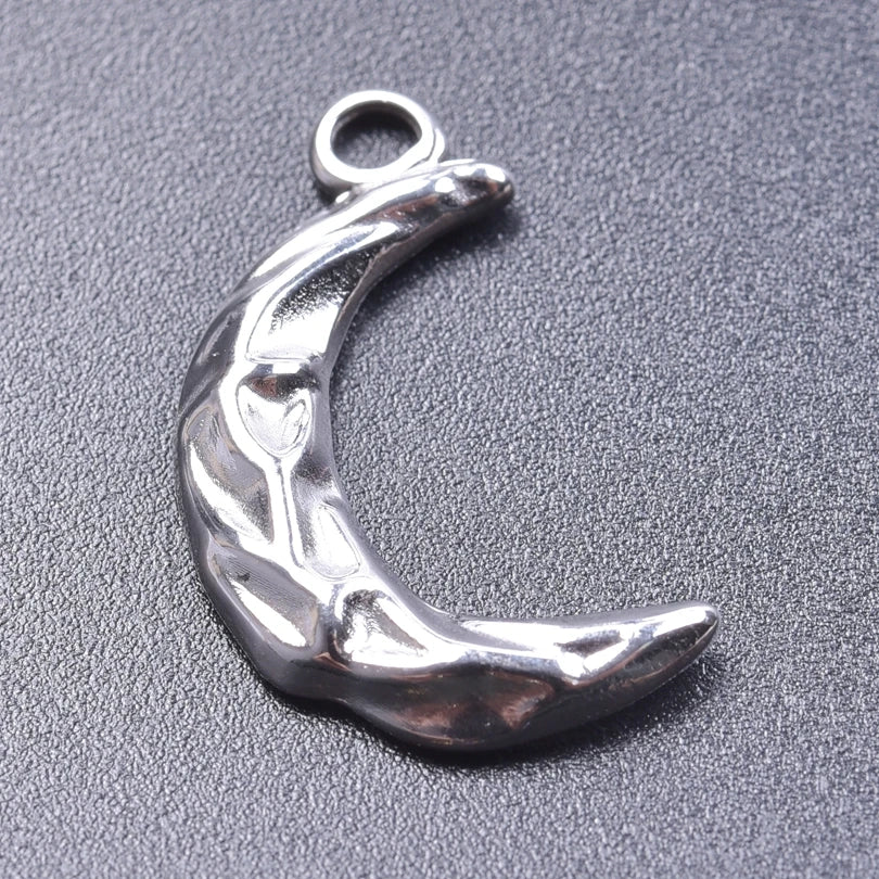 100% Stainless Steel Moon Pendants For Jewelry Making Supplies Various Luna Animal Wings Sun Star Eye Charms In Bulk Accessories