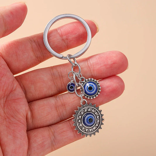 Fashion Metal Evil Eye Keychain for Car Key Women Men Handbag Pendant Keyring Accessories DIY Jewelry Gifts