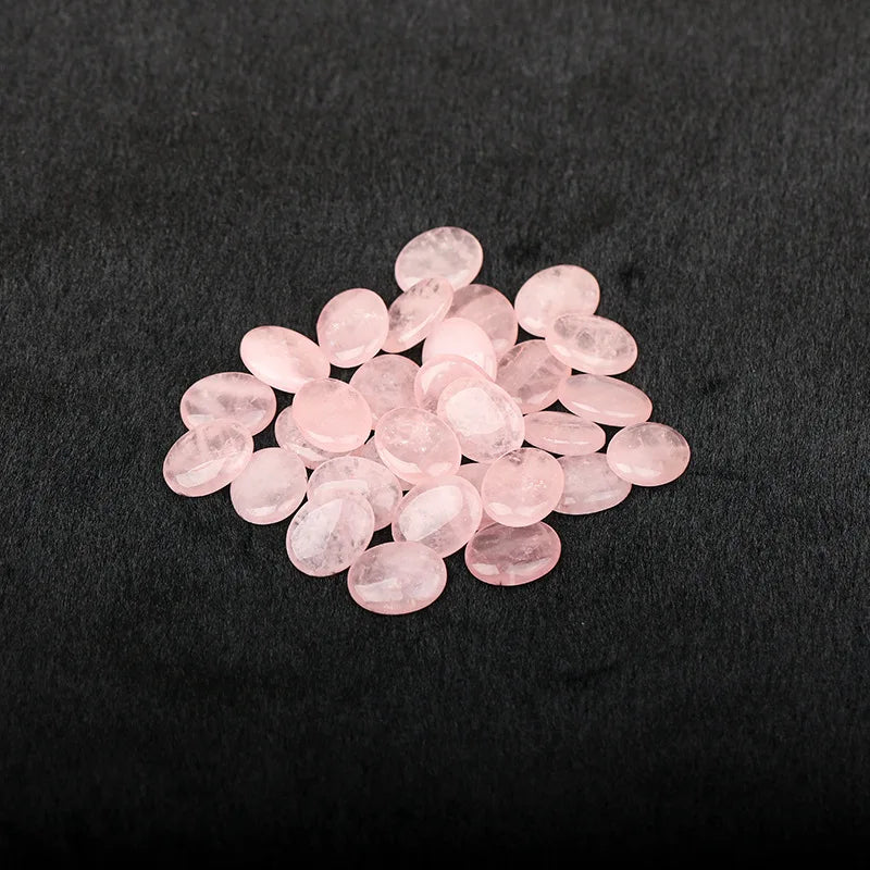 JH18-1 5/10Pcs Natural Crystal Palm Stone, 2cm Oval Shaped Raw Gemstone for Handheld Worry Stone Reiki Healing Massage Decor