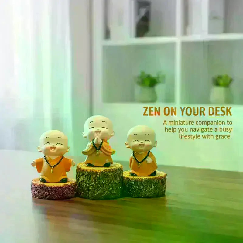 Mini Buddhas Statue Little Buddhists Monks Buddhism Figurine Zen Ornament Home Aquarium Tank Garden Yard Decoration