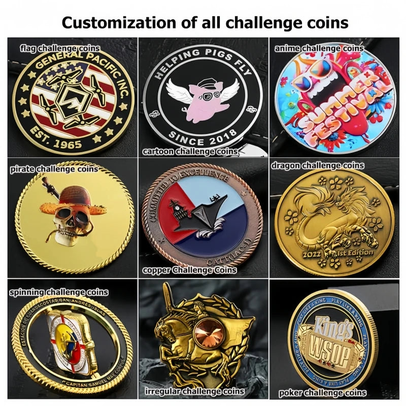Custom Your Own Logo Metal Coins Shiny Gold Silver Metal Challenge Coins Promotional 2D 3D Zinc Alloy Game Token Coin For Gift