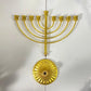 Table Jewish Candlestick Holder Wide Sturdy Base Hanukkah Decoration Menorah for Shelf Cabinet Fireplace Living Room Desk