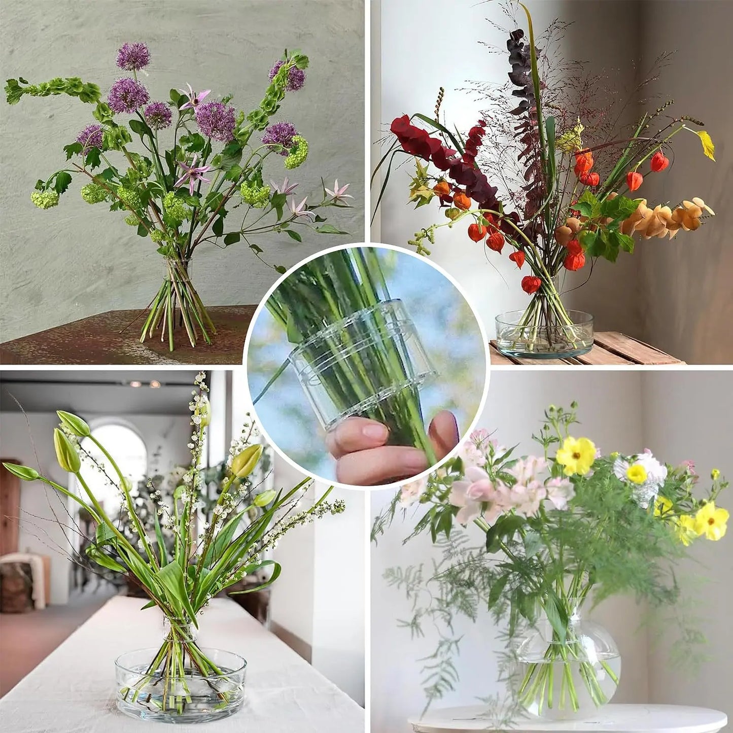 New Spiral Ikebana Stem Holder, Floral Grid for Vase Elegant Centerpiece Design Company Party Flower Arrangement Tool