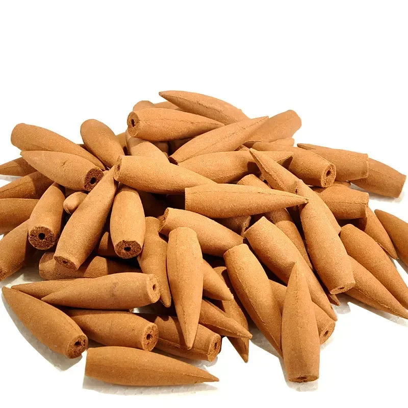 1Box Oversized 30 Minutes Smoke Backflow Tower Incense Cones 22 Pcs Gift Hardcover Sandalwood Incense With Holder Ceramic Burner