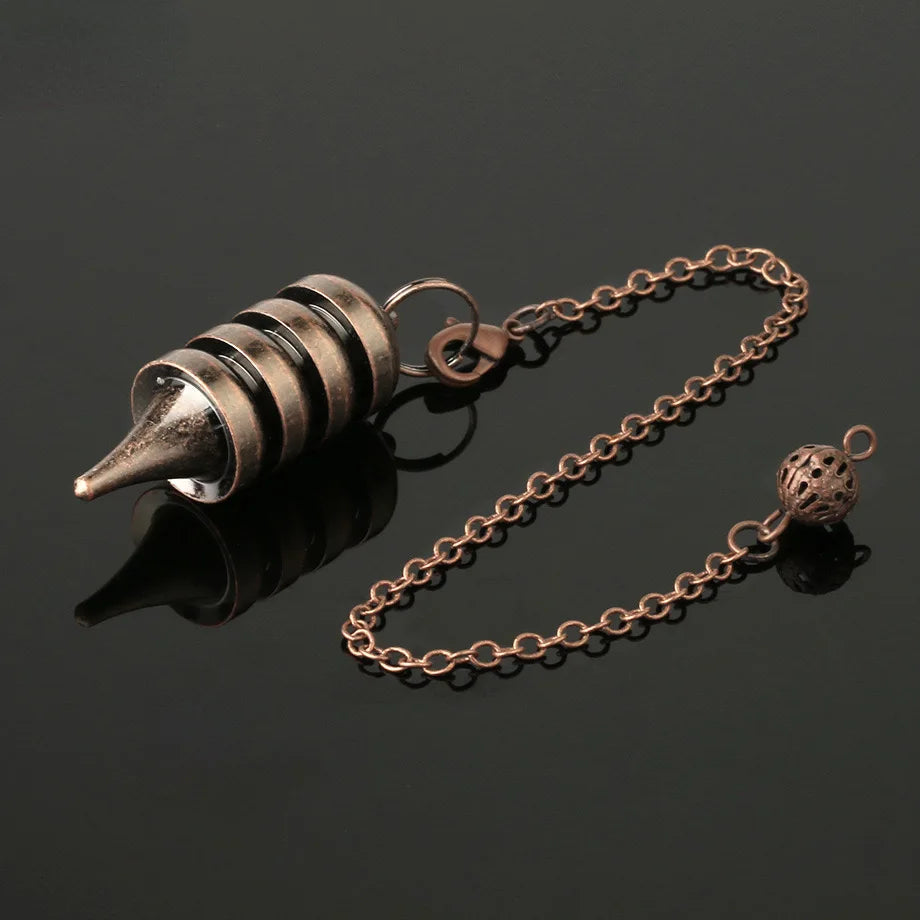 Cone 100% Copper Brass Metal Pendant Pendulum for Divination Dowsing Reiki Healing Egyptian Isis Pendulos Professional  A001