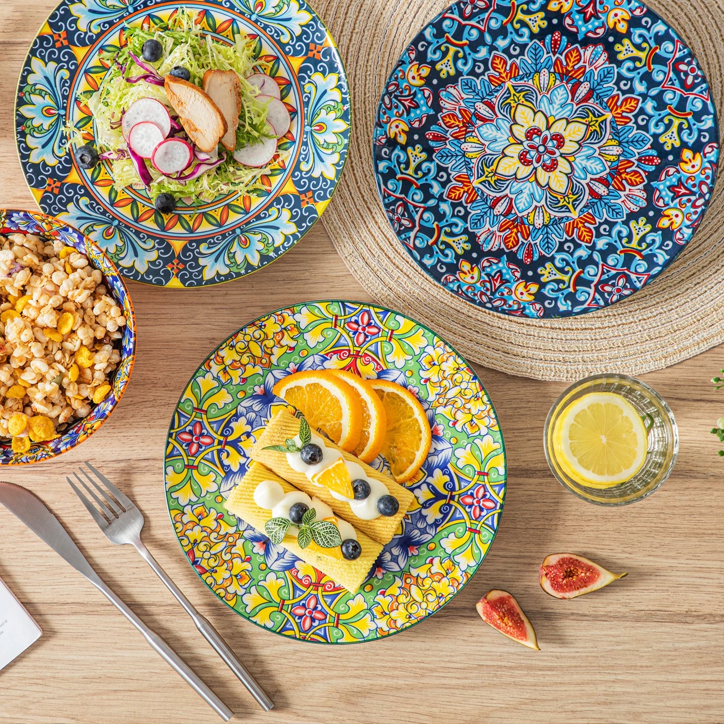 vancasso 6/12 Piece Porcelain Dinner Plates Crockery Breakfast Plate Set Scratch Resistant Flat Plates Dinnerware Set for 6