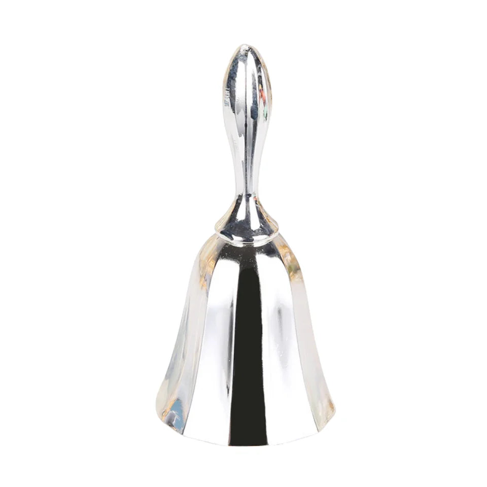 Retro Metalen Tone Hand Bel Metalen School Diner Shoptea Bell Hand Held Craft Bruiloft Decoratie Alarm School Kerk Klaslokaal