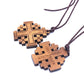 Simple Religious Necklaces Wooden Jerusalem Cross Pendant Necklaces Women Men Christian Religious Prayer Jewelry Accessory Gifts