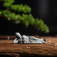 1Pcs Mini Buddhism Figurine Desk Decor Zen Statue Green Sandstone Thailand Ornament Buddha Garden Statue Fish Tank Decor〔Nest〕