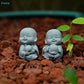 ✔Embracing Animal Monk Statue,Sandstone Finish Zen Baby Buddha Figurine,Mini Spiritual Decor for Home,Office & Garden