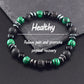 Classic Black Natural Labradorite Volcanic Stone Beads Bracelet Women Men Spiritual Protection and Energetic Banlance Jewelry