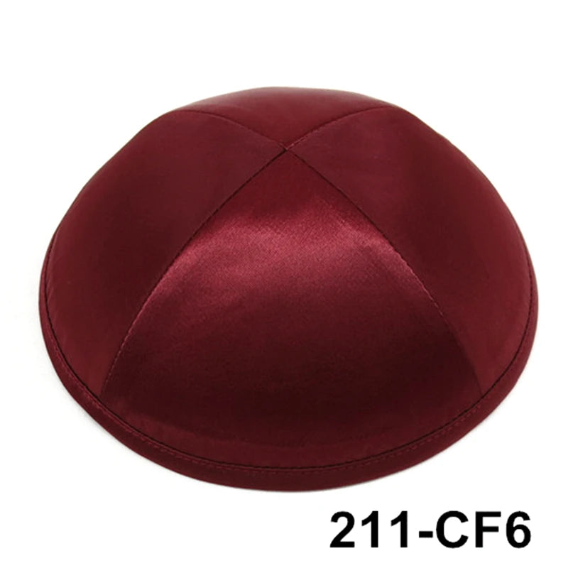 GIU 19cm Satin Jewish Hats Caps Skullies Beanies Kippot Yarmulke Kippah Dome Kipa For Wedding And Events