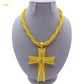 Dubai Gold Color Cross Pendant Jewelry for Women Man African Twisted Chain Wedding Party Ethiopian Eritrea Gift