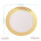 10 Pieces x Home Party Wedding Reuseable Tableware Supplies Golden Rim Round Dessert Plate