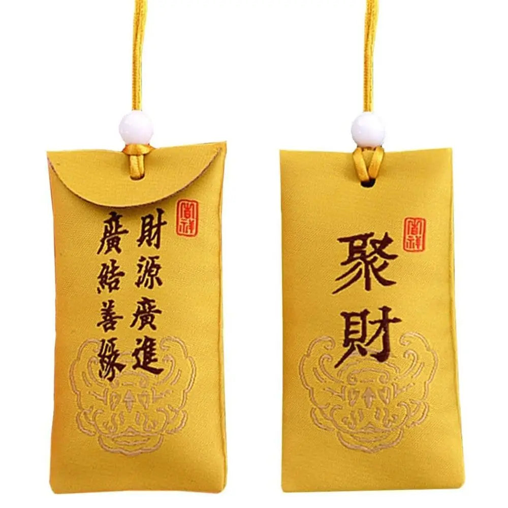 Lucky Spiritual Salt Pouch Spiritual Salt with Sachet Buddhist Spiritual Salt Pouch Necklace Amulet Blessing Sachets Pendant