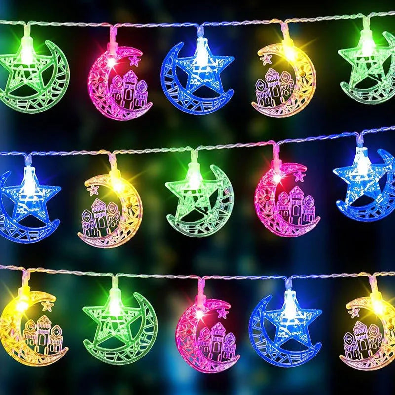 2026 Ramadan Decoration Led Light Star Moon String Light Hari Raya Ramadan Light Lampu Party Eid Mubarak Decoration Party Decor
