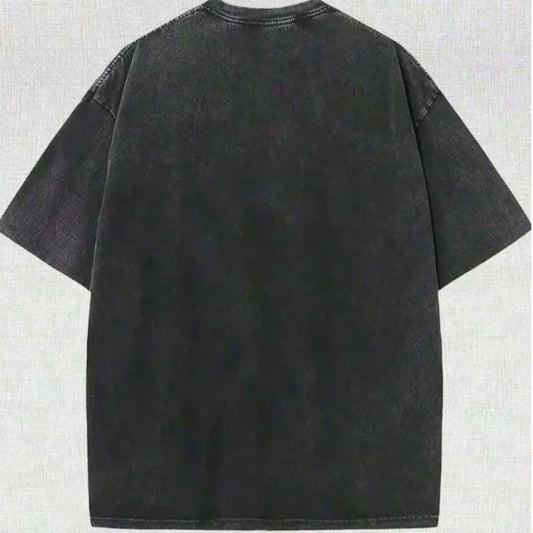 Vintage Washed Blessed Cross Barbell Print T-Shirt Casual Oversized Crew Neck Short Sleeve Christian Gym Streetwear Tops