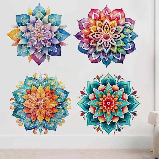 Mandala Wall Sticker Art Mural Bathroom Toilet Decor Living Room Cabinet Refrigerator Home Decoration Decals S389