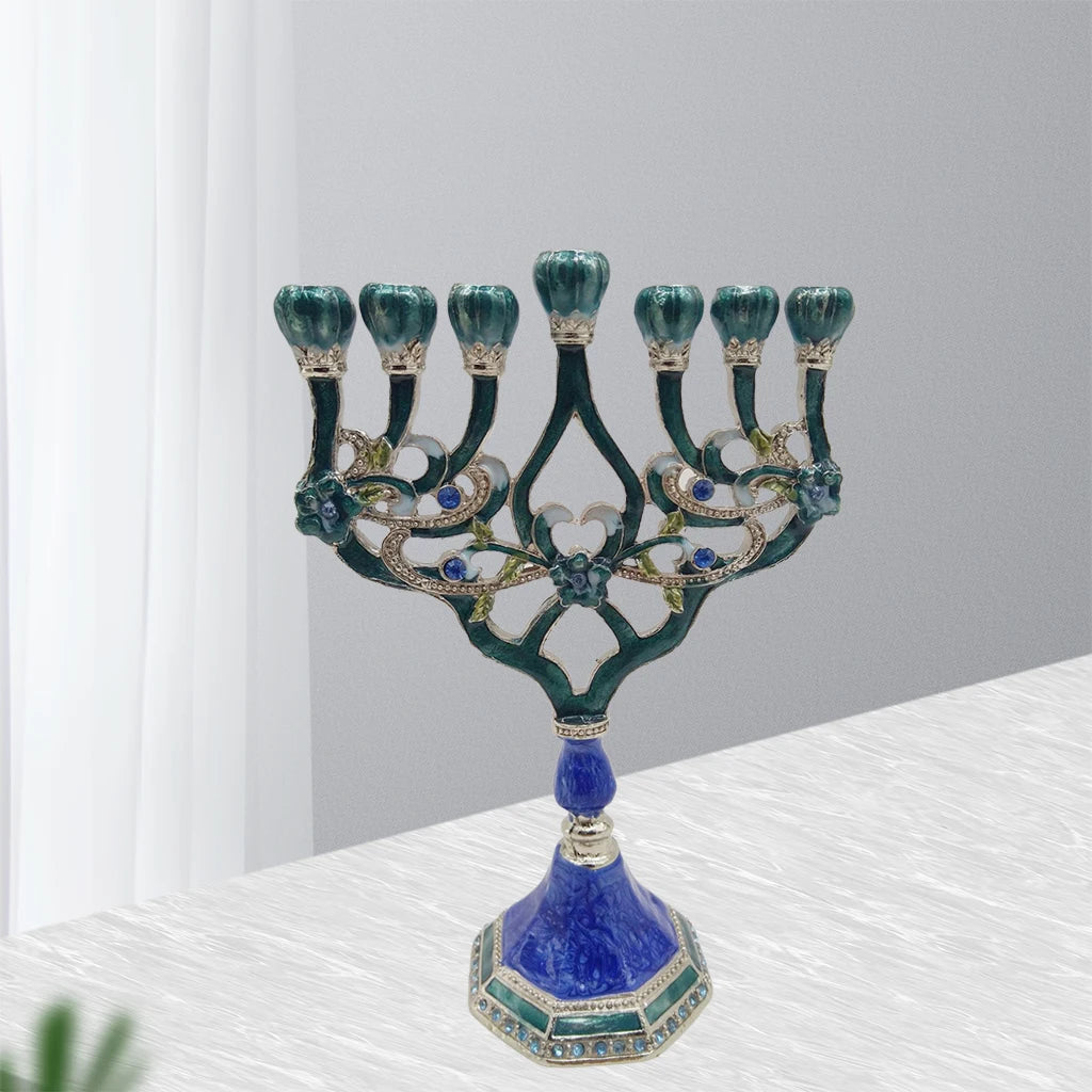 Hanukkah Star Menorah David Candelabra Candle Candlestick Holder Hand Paited Home Decoration Party Festival Candleholder Gifts