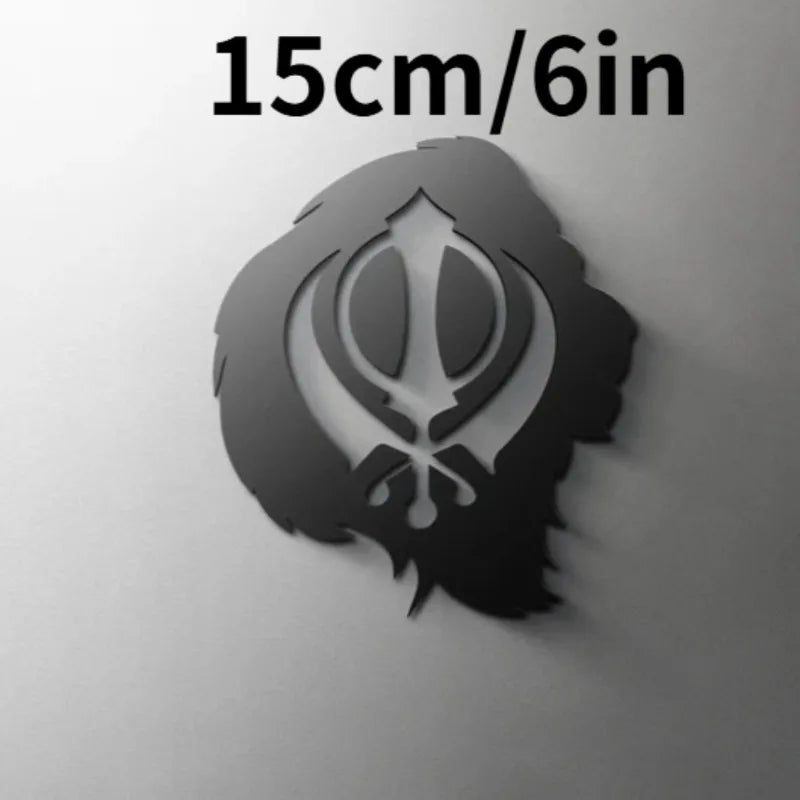 Khanda Sikh Symbol Acrylic Wall Decor - Self Adhesive Sword Sign for Door Number Plate, Religious Holiday Gift
