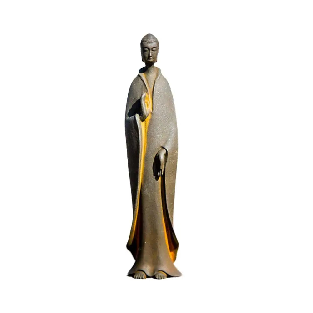 Mini Buddhist Monks Figurines Garden Buddha Zen Statue Tibetan Buddha Figurines Garden Ornament Meditating Buddha Sculpture