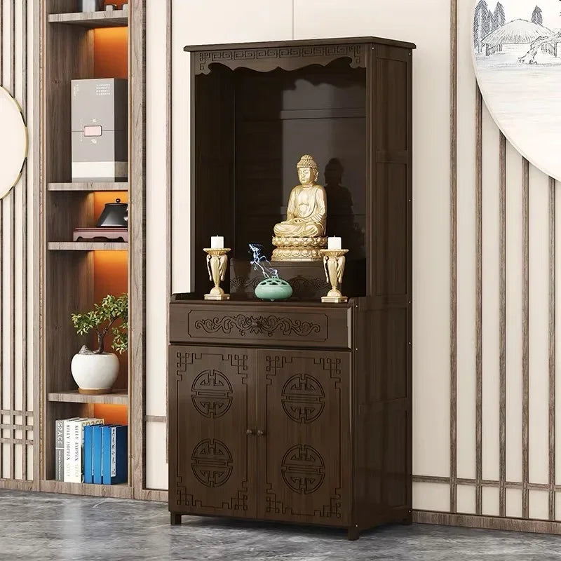 G1   Buddhist shrine stand cabinet, God of Wealth cabinet, household Buddha statue, Guan Gong Bodhisattva worship altar cabinet