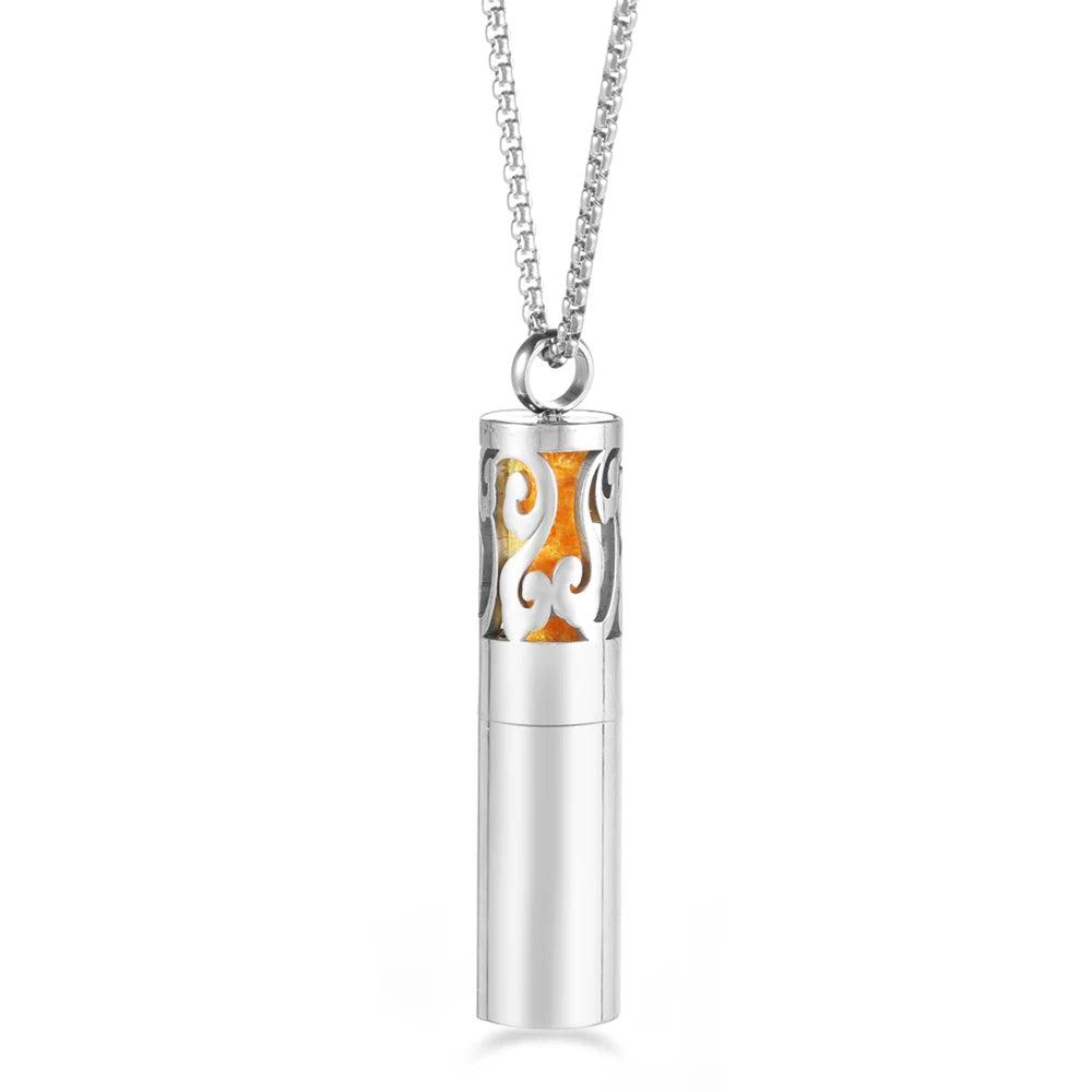 Twelve Constellations Aromatherapy Essential Oil Pendant Lockets Perfume Storage Diffuser Necklace 316L Stainless Steel Jewelry