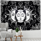 Mandala Tapestry White Black Sun And Moon Tapestry Wall Hanging Tarot Hippie Wall Rugs Dorm Decor Blanket