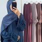 Eid Muslim Dress for Women Abaya Bow Jalabiya Ramadan Lace Up Vestidos Largos Islam Arab Long Robe Morocco Dubai Kaftan 2025
