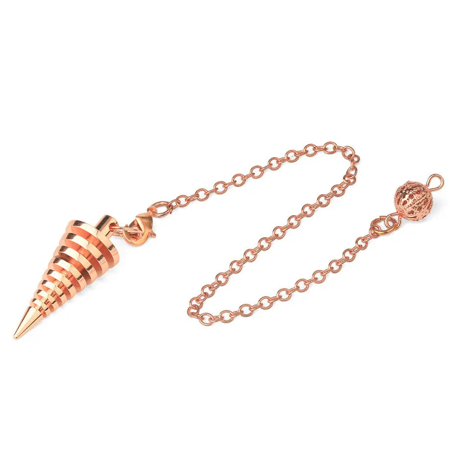 Cone 100% Copper Brass Metal Pendant Pendulum for Divination Dowsing Reiki Healing Egyptian Isis Pendulos Professional  A001