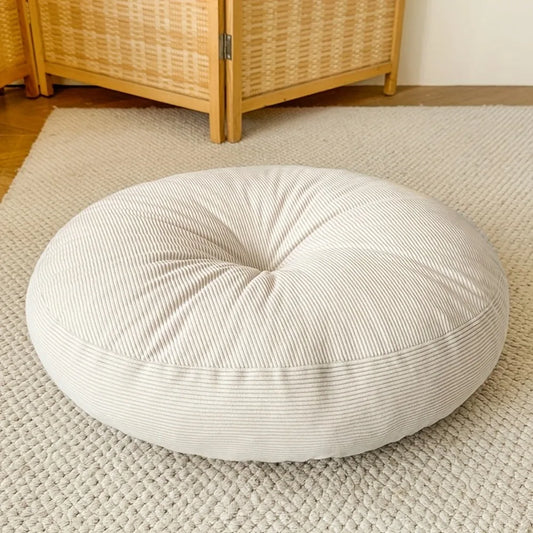 Thick Round Cushion,Soft & Comfortable Full-Filled Meditation Yoga Pillow, Bohemian Zen Home Decor in Vibrant Orange