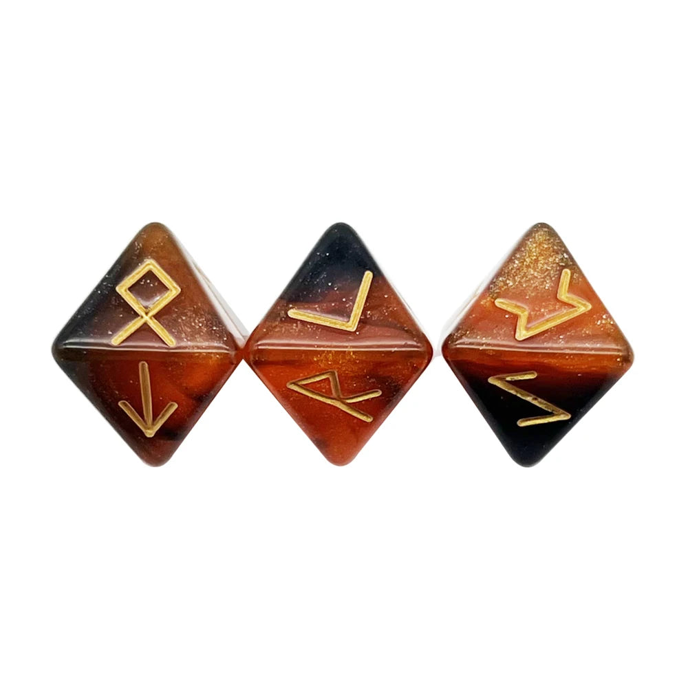 3Pcs Astrology Dice D8 D12 Tarot Dice Polyhedral Pearl Pattern Dice for Divination Astrology Tarot Cards Accessory