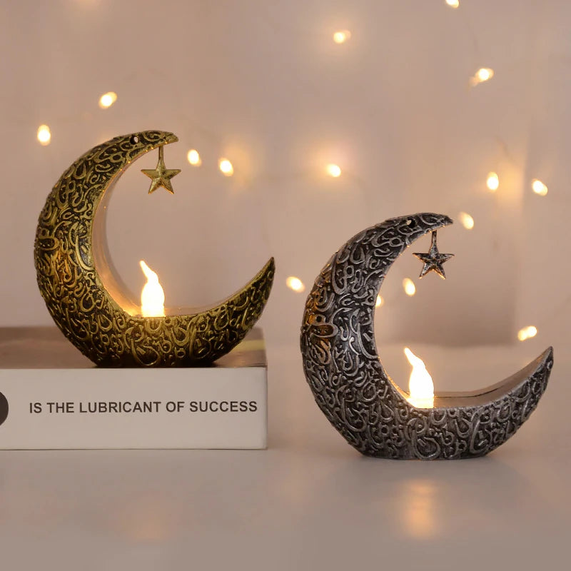 Ramadan Led Lantern Light Eid Mubarak Home Decoration Star Moon Ornaments 2025 Islamic Muslim Party Supplies Eid Al-Fitr Gifts
