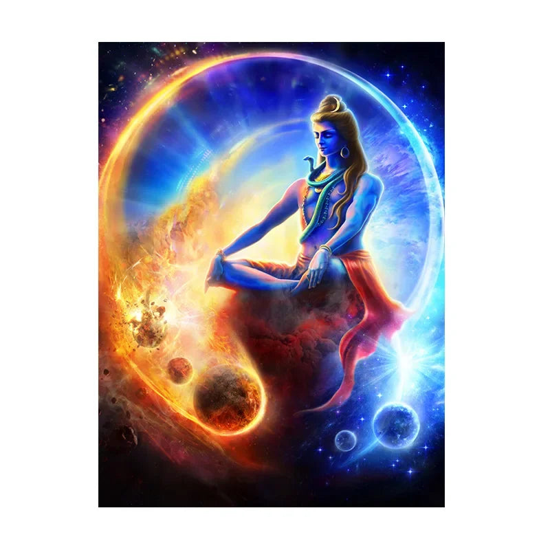 Modern Hindu God Wall Art Lord Shiva Buddha Portrait HD Canvas Oil Painting Poster Prints Home Bedroom Living Room Decoration